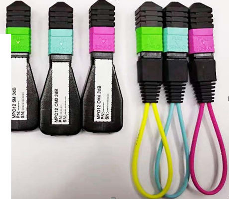 MPO Multimode Fiber Patch Cord 3 Meter 32 Core 1310nm Testing Wavelength