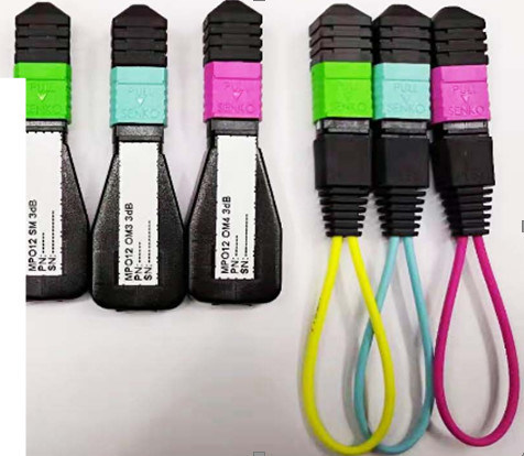 MPO Multimode Fiber Patch Cord 3 Meter 32 Core 1310nm Testing Wavelength